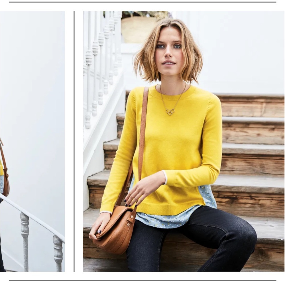 Boden Yellow Crewneck Sweater